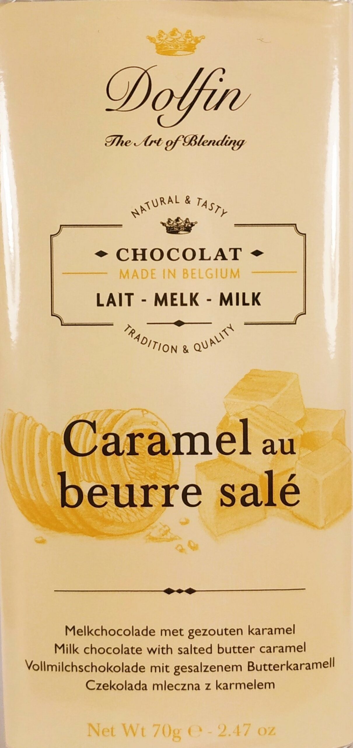 Milk Chocolate with Salted Butter Caramel Dolfin 70g - La boutique des ...